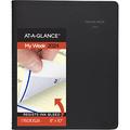 AT-A-GLANCE 2024 Weekly & Monthly Planner, QuickNotes, Open Scheduling, Monthly Tabs, 8" x 10", Large, Pockets, Black (76010524)