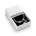 Pandora Heart Full of Hearts Set - Women's 14k Rose Gold-Plated and Sterling SilverHeart Full of Hearts Dangle Charm & Heart Clasp Snake Chain Bracelet - Jewellery Set With Gift Box, Size 18