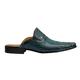 Mens Classic Backless Shoes Snakeskin Effect Real Leather Slip on Half Loafers Mules [ M139-695-BLUE-41 ]