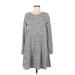 Old Navy Casual Dress - A-Line Scoop Neck Long sleeves: Gray Dresses - Women's Size Medium