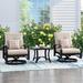 Peak Home Furnishings 3 Pieces Outdoor/Indoor Aluminum Patio Swivel Conversation Seating Group w/ Sunbrella Cushions & Side Table Metal/Rust | Wayfair