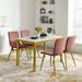 Kelly Clarkson Home Margaux 4 - Person Dining Set Wood/Upholstered/Metal in Brown/Gray/White | 29.5 H x 27.5 W x 46.8 D in | Wayfair