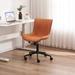 Latitude Run® Brionni Upholstered Home Office Desk Chair Swivel Task Chair Height Adjust Conference Chair Upholstered in Orange/Red/Brown | Wayfair