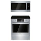 Bosch 800 Series 2 Piece Kitchen Package w/ 30" Slide-In Electric Range & 30" Over-the-Range Microwave, Stainless Steel | Wayfair