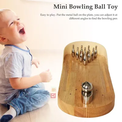 Mini jeu de bowling de bureau pour enfant et adulte en bois ensemble de jouets amusants à utiliser
