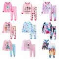 Pyjama 2 pièces à imprimé animal pour filles ensemble décontracté à col rond