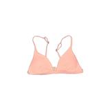 Vitamin A Swimsuit Top Pink Solid V Neck Swimwear - Women's Size Large