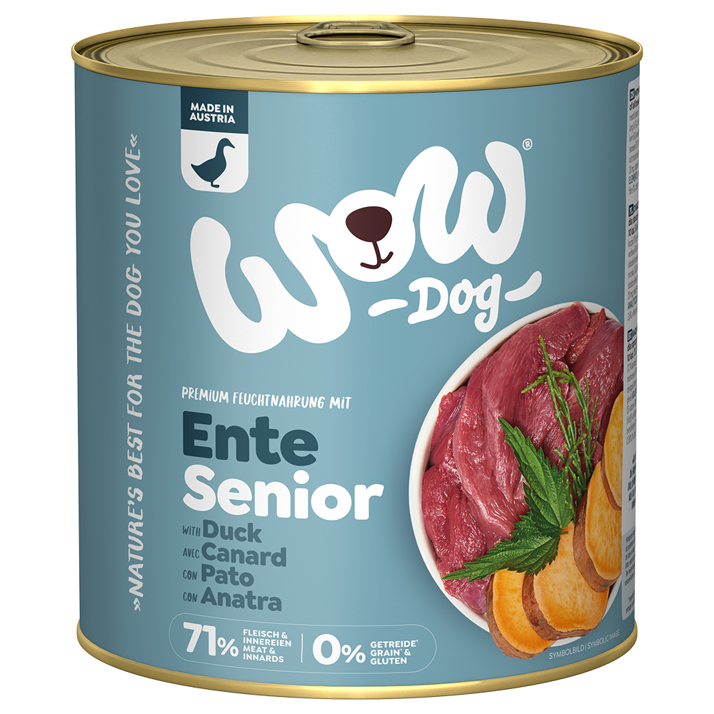 WOW Senior 12 x 800 g Alimento umido per cane - Anatra