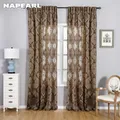 NAPEARL Window Panel Screening Floral Jacquard Semi-shading Curtains Free Shipping Brown for Bedroom