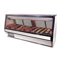 Howard-McCray SC-CMS40E-6-S-LED 75 1/2" Full Service Red Meat Case w/ Straight Glass - (3) Levels, 115v, Silver