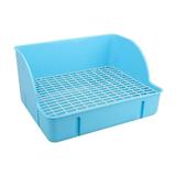 Rabbit for Cage Corner Litter Pan Anti Splashing Pee Pan Tray Potty Trainer Cage Toilet Bedding Box for Ferrets Rats Guinea Pigs Blue