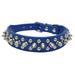 Gespout Rivet Bullet Nail Cat Dog Collar Adjustable PU Round Nail Anti-Bite Pet Collar dark blue M 2.5*42cm