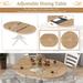 5-Piece Retro Functional Dining Table Set Wood Round Extendable Dining Table and 4 Upholstered Dining Chairs for Dining Room