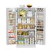 47" Kitchen Storage Cabinet, Pantry Cabinet with Doors and Adjustable Shelves, Freestanding Buffet Cupboard