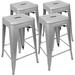 24 Inches Metal stool Set of 4 â€“ Counter Height Backless Stool for Kitchen Island Breakfast Outdoors Pub Restaurant Home Patio â€“ Stackable Duty & Industrial (Silver)