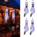 SSBSM Halloween Ghost Windsock Glowing Folding Spooky Creepy Large Festival Decoration Polyester Ghost Festival House Hanging White Ghost Face Pendant for Outdoor