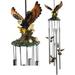 Colorful American Bald Spreading Out Its Resonant Relaxing Wind Chime Patio Garden Decor Wild Birds of Prey Swooping Resin with Aluminum Rods