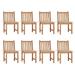 Buyweek Patio Chairs 8 pcs with Cushions Solid Teak Wood