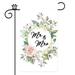 Mr & Mrs Wedding Garden Flag Decor 12x20 Inch Double Sided for Outside Bride Groom Married Anniversary Party Gift Polyester Small Floral Yard Flag