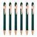 Uxcell Ballpoint Pen with Stylus Tip Metal Pen Black Ink 1.0mm Medium Point Stylus Pen Style 2 Green 6 Pack
