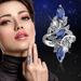 VOSS Artificial Flower Diamond Ring Elegant Rhinestone Ring For Women Fashion Full Diamond Zircon Rings For Women Size 5 10