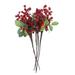 5pcs Red Artificial Delicate Berries Lifelike Fabric Blueberry Decor Fruit Flower Christmas DIY Home Ornament