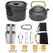 Camping Cookware Set iMounTEK Camping Stove Aluminum Pot Pans Kit for Hiking Picnic Outdoor with Cup Fork Spoon Knife 12Pcs
