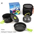 2-3 persons Camping Hiking Coffee Cup Frying Pan Kettle Pot Picnic Cookware Outdoor Cooking Teapot Camping Cookware 4