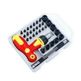 33 Pieces Ratcheting Screw Driver with Multi Bits Household Screwdriver Set Manual Repair Tool Wear-resistant Antirust