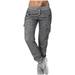 Dark Gray Ladies Sweatpants Women s Casual Loose Pocket High-Waisted Loose Pants Leggings for Women Jogging Pants