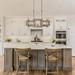 Loby Farmhouse 3-Light Antique Solid Wood Chandelier Rustic Linear Kitchen Island Pendant Light