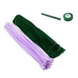 Warkul Pipe Cleaners Crafts Kit - 1 Set Flexible Bendable Wire Colorful Chenille Stems - DIY Tulip Bouquet Making Kit Kids Girl DIY Flower Art Project Craft Supplies - Birthday Gift