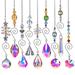 SUTENG 9 Pieces Crystal Suncatchers Valentine Hanging Catchers with Chain Colorful Glass Pendant Beads Chandelier Prism Ornament for Window Home Wall Tree Cars Wedding Gift Hanging Decoration