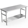 WhizMax 24 x 60 Inches Stainless Steel Work Table for Prep & Work Folding NSF Heavy Duty Commercial Food Prep Worktable with Adjustable Undershelf for Kitchen Prep Work