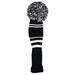 Black & White Pom Pom Golf Driver Head Cover