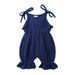 Summer 1 Piece Outfit B aby Girls Boys Cotton Linen Romper Jumpsuit Sleeveless Halter Solid Playsuit Harem Pants Clothes B aby Dresses 3 Months Western B aby Clothes