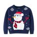 YDOJG Boys Girls Print Sweater Sweatshirts Toddler Christmas Cartoon Snowman Prints Sweater Long Sleeve Warm Knitted Pullover Knitwear Tops For 6-7 Years
