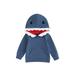 GXFC Infant Boys Fall Hoodies Clothes 6M 12M 18M 2T 3T Baby Boys Long Sleeve Hooded Shark Pattern Sweatshirt Tops Autumn Casual Pullovers Clothing for Toddler Boys