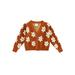 Sunisery Kids Toddler Baby Girl Cardigan Sweater V-Neck Long Sleeve Floral Button Outwear Fall Winter Outfit