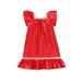 Sunisery Baby Girl Sleeping Dress Short Sleeve Square Neck Satin Summer Fall Casual Home Lace Midi