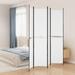 Carevas 4-Panel Room Divider White 78.7 x86.6 Fabric