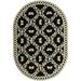 chelsea collection area rug - 4 6 x 6 6 oval black hand-hooked french country wool ideal for high traffic areas in living room bedroom (hk55b)