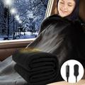 Heated Blanket Car Electric Blanket 12V Electric Heated Travel Blanket 3 Levels Of Adjustable Temperature Lightweight Portable Electric Blanket For Cars Cold Weather And Camping Use Black Giyblacko
