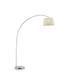 Homestock Country Cottage 84.5 Tall Metal Arch Floor Lamp Oma with Silver finish Ivory Fabric Shade