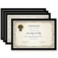 8.5x11 Diploma Frame for Certificate College Degree and Documents Frame for Wall with Shatterproof Plexiglass Facing 4-Pack