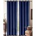 2 Piece Solid Navy Blue Faux Silk Grommet Window Curtain Panel Drapes 54 By 84