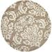 florida collection 6 7 round beige/cream sg460 damask non-shedding living room bedroom dining room entryway plush 1.2-inch thick area rug