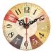 Vintage Round Numeral Wall Clock Artistic Creative European Style Round Antique MDF Home Office Wall Clock Decoration [28]