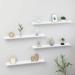 moobody 4 Piece Floating Shelves MDF Wall Mount Collectables Photo Display Stand Storage Shelf White for Living Room Bedroom Home Office Decor 31.5 x 3.5 x 1.2 Inches (W x D x H)