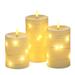 Ametoys 3PCS Flameless Candle Lights with Twisted String Lights Kit Constant Bright Heads Effect/ Constant Bright String Light 2 * AA Cell Operated for Indoor Outdoor Dinner Party Wedding Xmas Chri